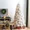 Glitzhome® 9ft Pre-Lit Flocked Full Pine Artificial Christmas Tree, Warm White LED Lights